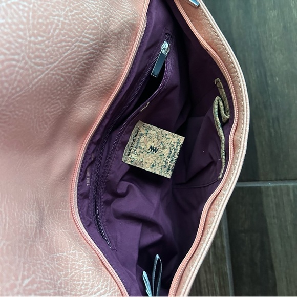 Matt & Nat Pebbled Vegan Leather Convertible Crossbody or Clutch Purse Salmon - Picture 9 of 10